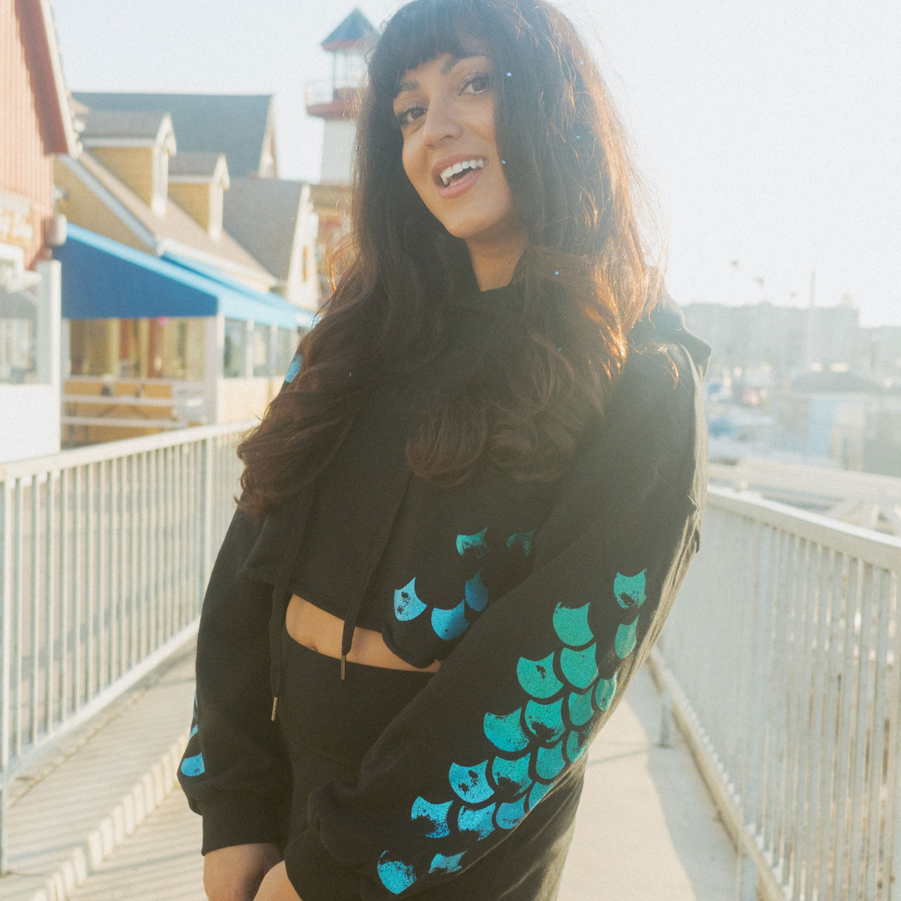 MerVamp Scale Crop Hoodie