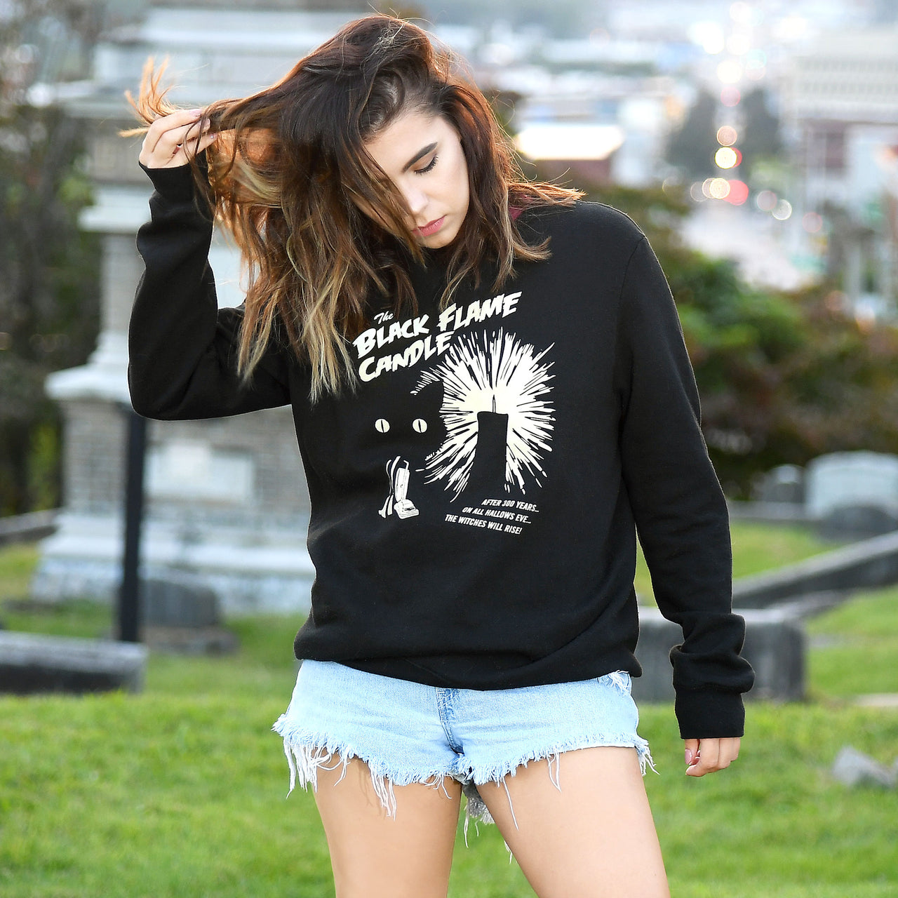 Black Flame Candle Unisex Sweatshirt